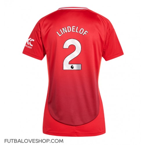 Dres Manchester United Victor Lindelof #2 Domáci pre Ženy 2024-25 Krátky Rukáv